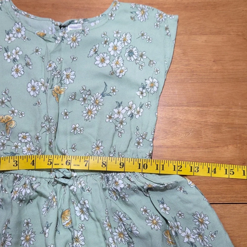 OshKosh B'gosh Green Floral Kids Dress Size 6/6X‎
